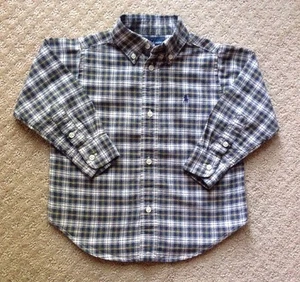 EUC Ralph Lauren blau und grün kariertes Langarmhemd für Jungen - Größe 2T - Bild 1 von 2