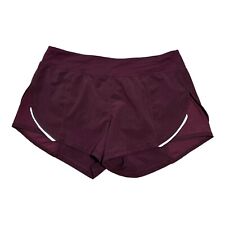 Zyia Active 3" Lined Running Shorts Women's M Maroon Red Stretch Waist Mid Rise