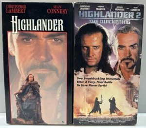 Highlander 1 & 2 The Quickening VHS Video Lot Christopher Lambert Sean Connery - Foto 1 di 3