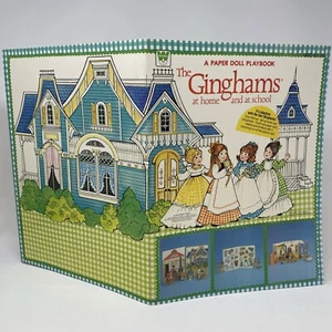 Los Ginghams en casa y en la escuela #1837. Muñecas de papel Un libro Whitman 1980 sin cortar - Imagen 1 de 18