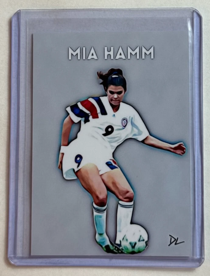 Tarjeta coleccionable Mia Hamm edición limitada firmada por artista "Team USA" 1/10 Foto 1 de 2