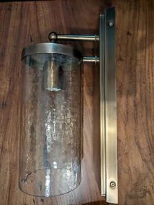 POTTERY BARN Duvall Brass Outdoor Sconce-NEW - Picture 1 of 9