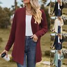 Women's Loose Top Cardigan Jacket Sweater Coat with Long Sleeves in Solid Color