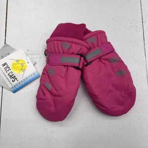 Nice Caps Pink Reflective Hearts Thinsulate Mittens Infant Size L/XL New - Picture 1 of 5