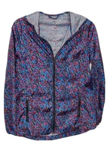 Exertek Women's Size M Pink Multicolor Geometric Print Windbreaker Running - Picture 1 of 7