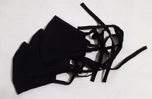 3er Pack - Gesichtsmaske - Teens Jugend klein - Unisex Baumwolle schwarz waschbar - Bild 1 von 1