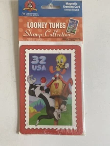 Looney Tunes Stamp Collection Sylvester & Tweety Magnetic Greeting Card Sealed - Picture 1 of 2