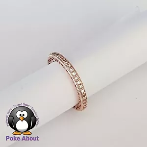 Genuine Pandora Rose Gold Hearts of Pandora Cz Eternity Ring 180963 Size 50 - Bild 1 von 6