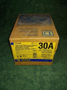 Interruptor de desconexión de servicio ligero Square D L211N 30 amperios (44893-G7) - Imagen 1 de 3