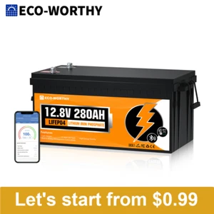 ECO-WORTHY 12V 280AH 3584kW LiFePO4 Lithium Battery For Off-grid RV - Picture 1 of 13