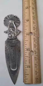 Vintage Rand McNally & Co Thin Sterling Silver or Silver Plate Bookmark - Picture 1 of 7