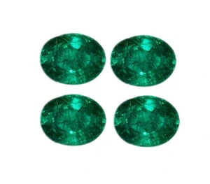 3-5 Cts Natural Emerald Loose Gemstone 4 Pcs Lot Certified Colombian Emerald Gem - Picture 1 of 7