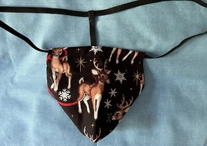 Mens CHRISTMAS REINDEER  Stocking Stuffer Holiday Gstring Thong Male Underwear - Picture 1 of 1