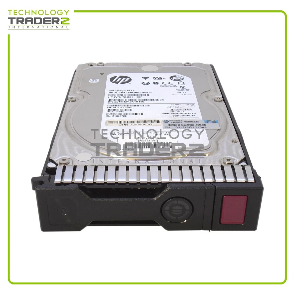 658079-B21 HP 2TB 7.2K SATA SC 6Gbps 3.5" Hard Drive 658102-001 W/ Blank Tray - Image 1 of 1