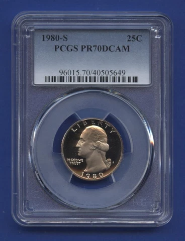 1980 S 25c WASHINGTON QUARTER PCGS PR70 DCAM DEEP CAMEO Cover