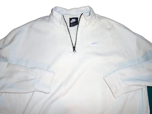 NIKE VINTAGE HOMBRE 1/4 CREMALLERA POLAR EN COLOR MARFIL CON LOGO NIKE TALLA MEDIANA - Imagen 1 de 5