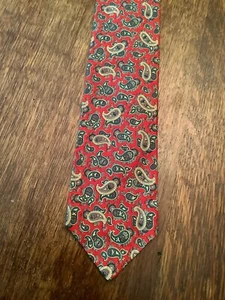 Schmale Polo Ralph Lauren Seidenkrawatte PAISLEY rot bunt 3" x 56" - Bild 1 von 5