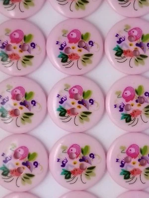 SIZE 30L-3/4" FLORAL PATTERN BUTTON, SHINY FINISH, 1 GROSS, FREE SHIPPING USA - Image 1 of 4