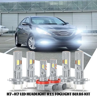 Para Hyundai Sonata 2011 2012 2013 2014 Kit de faros LED+luces antiniebla Foto 1 de 4
