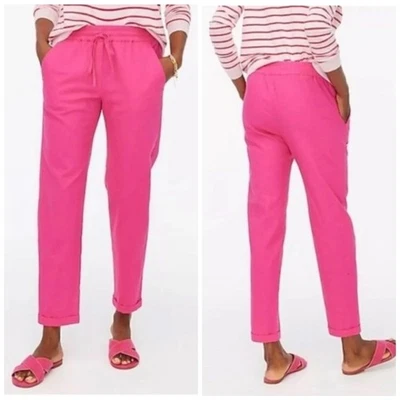 J.Crew Factory Women's Petite Linen Cotton Blend Drawstring Cuffed Pant Size 10P - Image 1 of 4