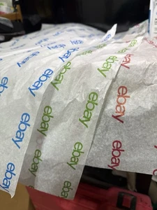 Papel de seda EBAY 240 hojas verde, rojo y azul palabras de eBay - Imagen 1 de 6