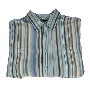 Tommy Bahama Men's 100% Silk Long Sleeve Button Up Blue Dress Shirt Size XL - Picture 1 of 13