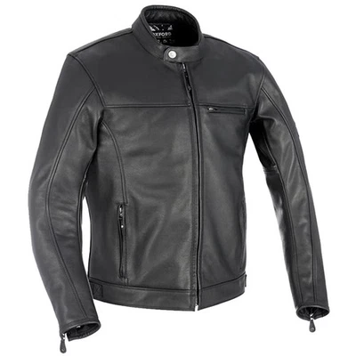 Oxford Walton Leather Motorbike Motorcycle Jacket - Black - Image 1 of 3