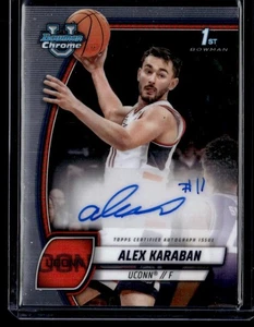 Autógrafos 2024-25 Bowman University Chrome Prospects Alex Karaban novato automático - Imagen 1 de 2