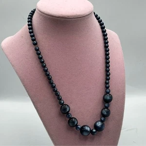 Vintage graduated blue thermoset Beaded Necklace - Picture 1 of 6