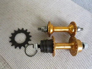 SHIMANO MX PRE DX GOLD HUBS 36 HOLE BMX RACE RACING SCHWINN BICYCLE VINTAGE - Picture 1 of 9