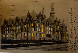St. Louis MO City Hall, Hold to the Light Missouri Postcard Postmarked 1907 - Picture 1 of 7
