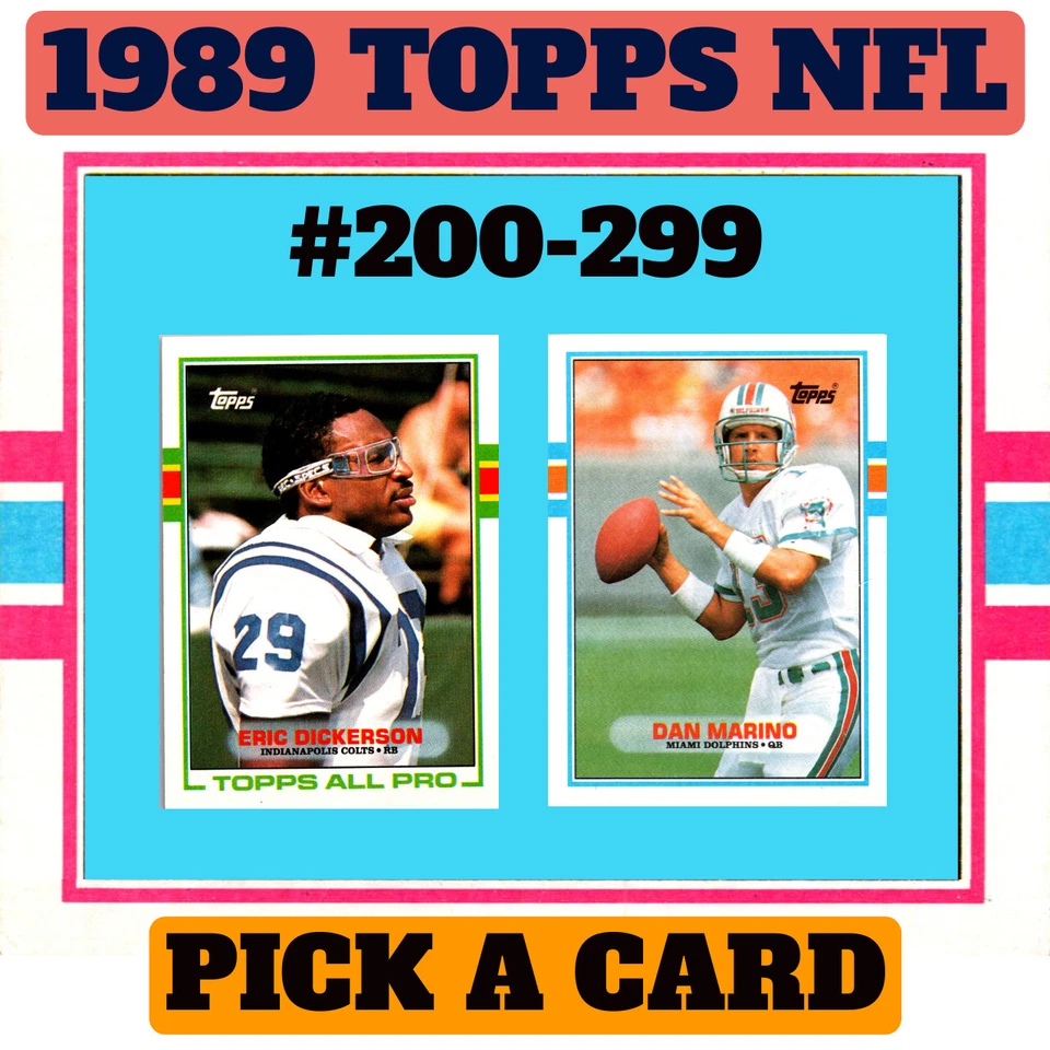 1989 Topps NFL Football Cards #200-299 - Pick A Card - BUY2GET4FREE! - Image 1 of 1