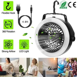 2 In 1 Outdoor Camping LED Fan Light Battery Hanging Tent Lamp Tent Fan Portable - Picture 1 of 8
