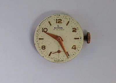 SIGMA Montre Movement Pas Running - 17 Jewels - Swiss Fabriqué Au Foto 1 de 4