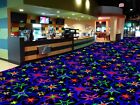 Arcade bar rug, arcade rug, arcade carpet, lasertag rug, star pattern rug