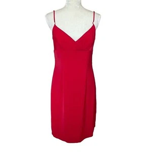 Vintage Y2K City Triangles Cami Etuikleid Damengröße 11 rot Dead Stock - Bild 1 von 9