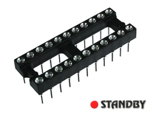 10pcs DIL IC Socket 22 pin Screw Machine Round hole pin 2,54x7,62mm 0,1"x0,3" - Bild 1 von 1