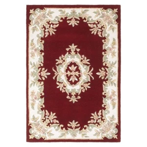 Hand Tufted Aubusson Design Rug Banded Wool Carpet Area Rug 8x10 9x12 6x9 5x8 - Picture 1 of 4