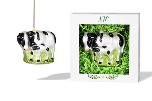 North Star Christmas | Cow and Calf Glass Ornament | Animal Collection - Picture 1 of 7