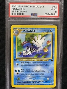 Pokémon Neo Discovery 2001 primera edición Poliwhirl 44/75 PSA 9 como nuevo - Imagen 1 de 1