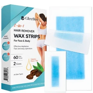 Wax Strips for Hair Removal Women and Men 60 Counts – 40 Body 20... - Picture 1 of 7