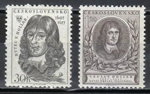 Checoslovaquia MNH 1953 Mi 838-839 Sc 629-630 Hollar Václav, artista bohemio ** - Imagen 1 de 2