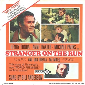 BILL ANDERSONTV MOVIE PICTURE SLEEVE + 45-(STRANGER ON THE RUN)--PS--PIC--SLV - Bild 1 von 3