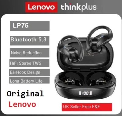 Lenovo LP75 TWS Bluetooth 5.3 Auricolari Palestra Corsa Cuffie Wireless