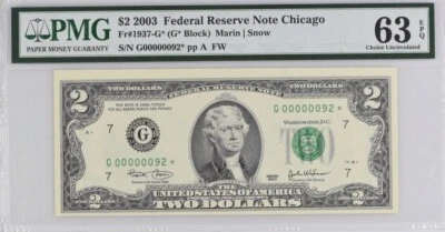 2003 $2 FRN PMG 63EPQ - G00000092* Birthyear 1992 - Image 1 of 3