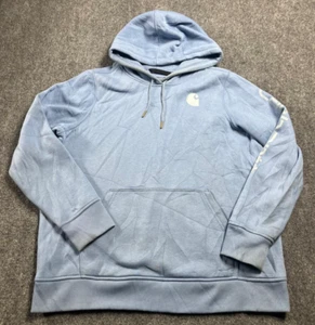 Carhartt Youth Hoodie Blue Relaxed Fit Pockets Sweatshirt Size XL (16-18) - Picture 1 of 13