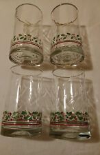 Vintage 1984 Set of 4 Arby's Christmas Holly&Berry  Tumblers/ Highball Glasses 