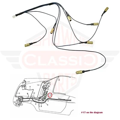 Arnés de cableado de iluminación para tablero de instrumentos Porsche 911 1969-1973 90161204303 Foto 1 de 4
