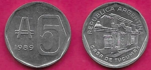 ARGENTINIEN 5 AUSTRALES 1989 UNC 1 JAHR TYP, HAUS TUCUMAN, GROSSER WERT IN BOX A - Bild 1 von 1