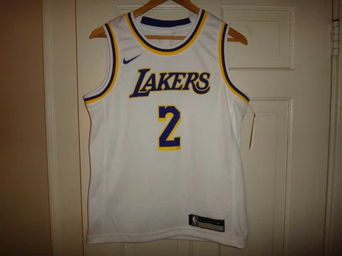Youth Nike Lonzo Ball #2 Los Angeles Lakers White Swingman Jersey M (10/12) Cover